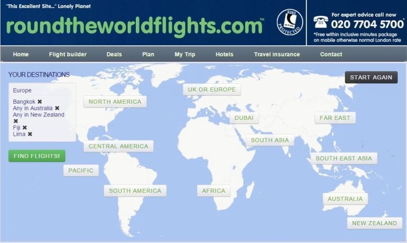 round the world flights cost