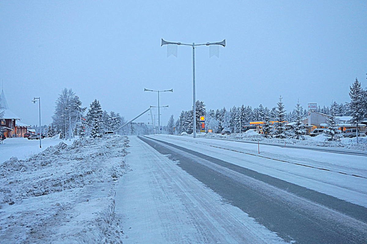 Street of Rovaniemi in December