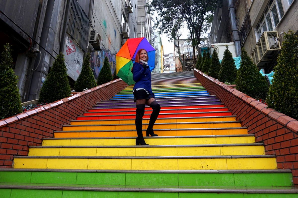 colorful staircase Istanbul