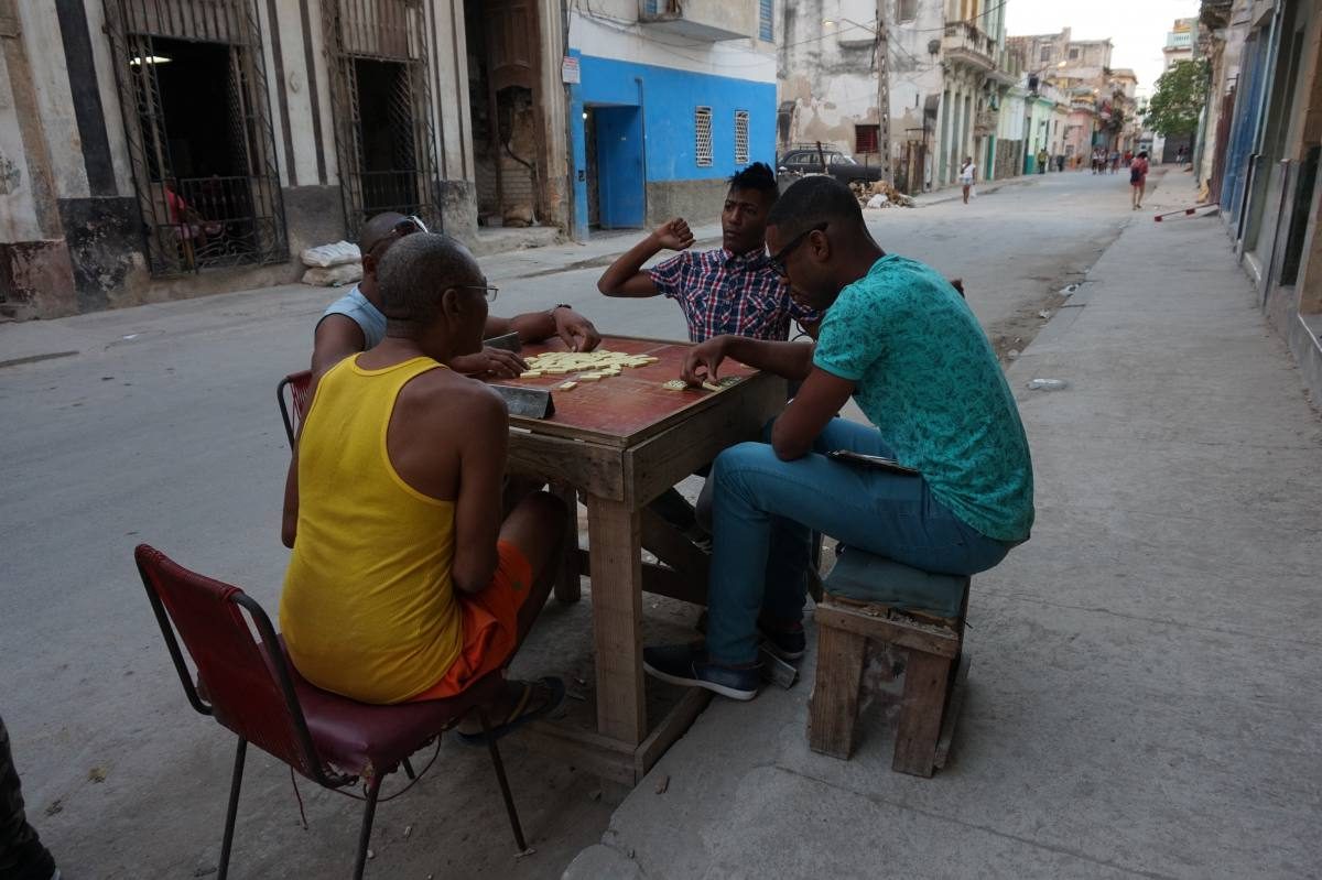 Cubans playing dominos