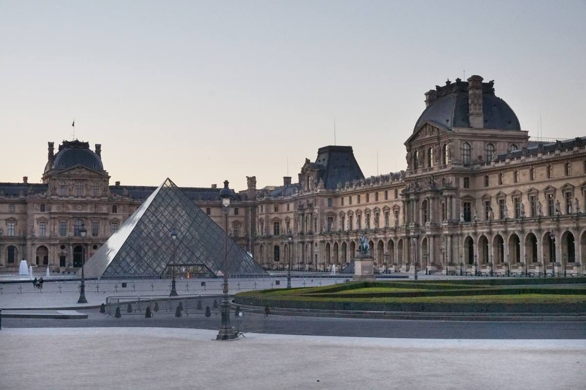 Paris, France, October 11, 2014 - Tourists Line Up Outside The