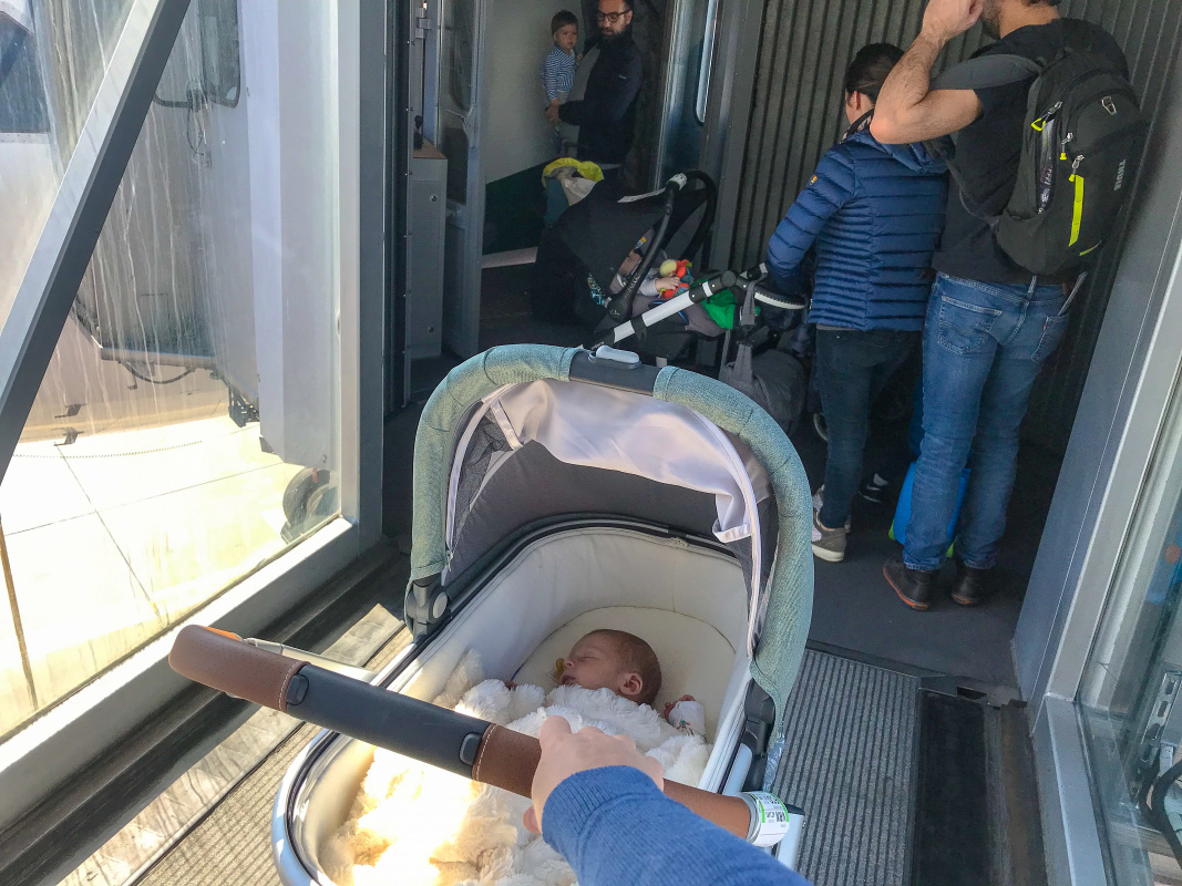 wrapping stroller at airport