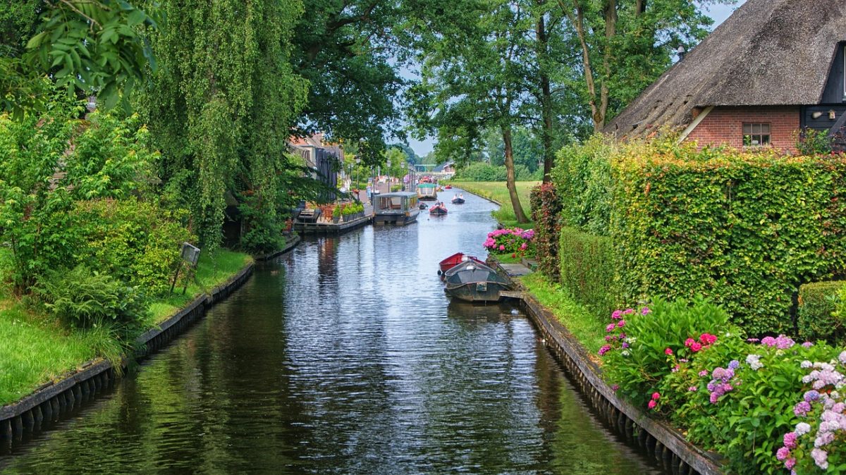 Boats in Giethoorn Netherlands