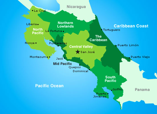 map of Costa Rica