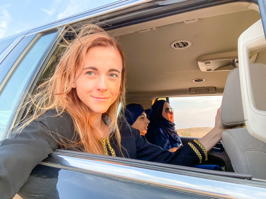 female tourist in saudi arabia