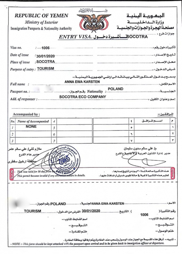 visa to Socotra