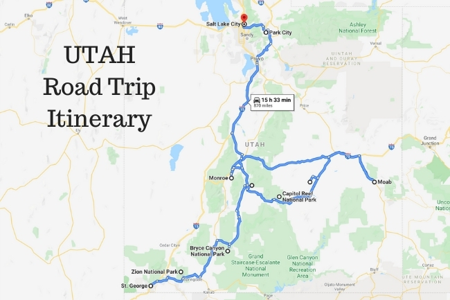 road trip en utah