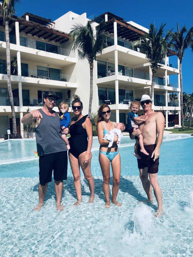 Digital nomad community at the pool in Mexico