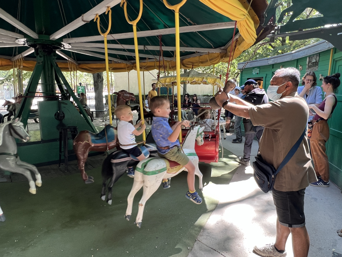 Historical carousel at Luxembourg gardens in Paris