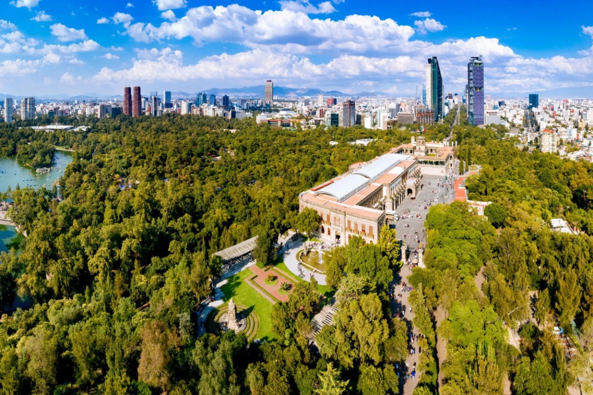 Chapultepec castle aerial view