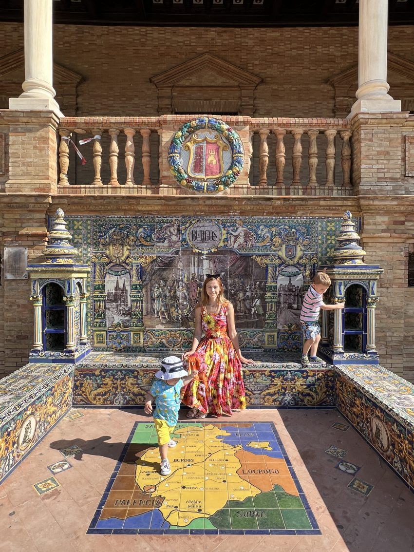 Baby and toddler in Sevilla in Spain