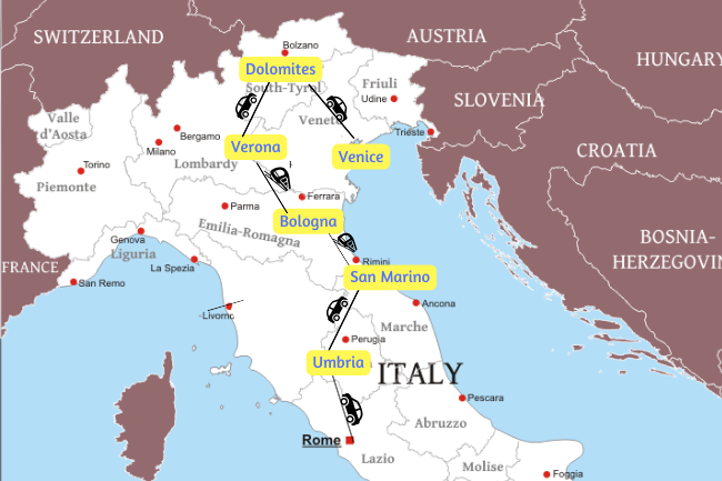 itinerary to tour italy