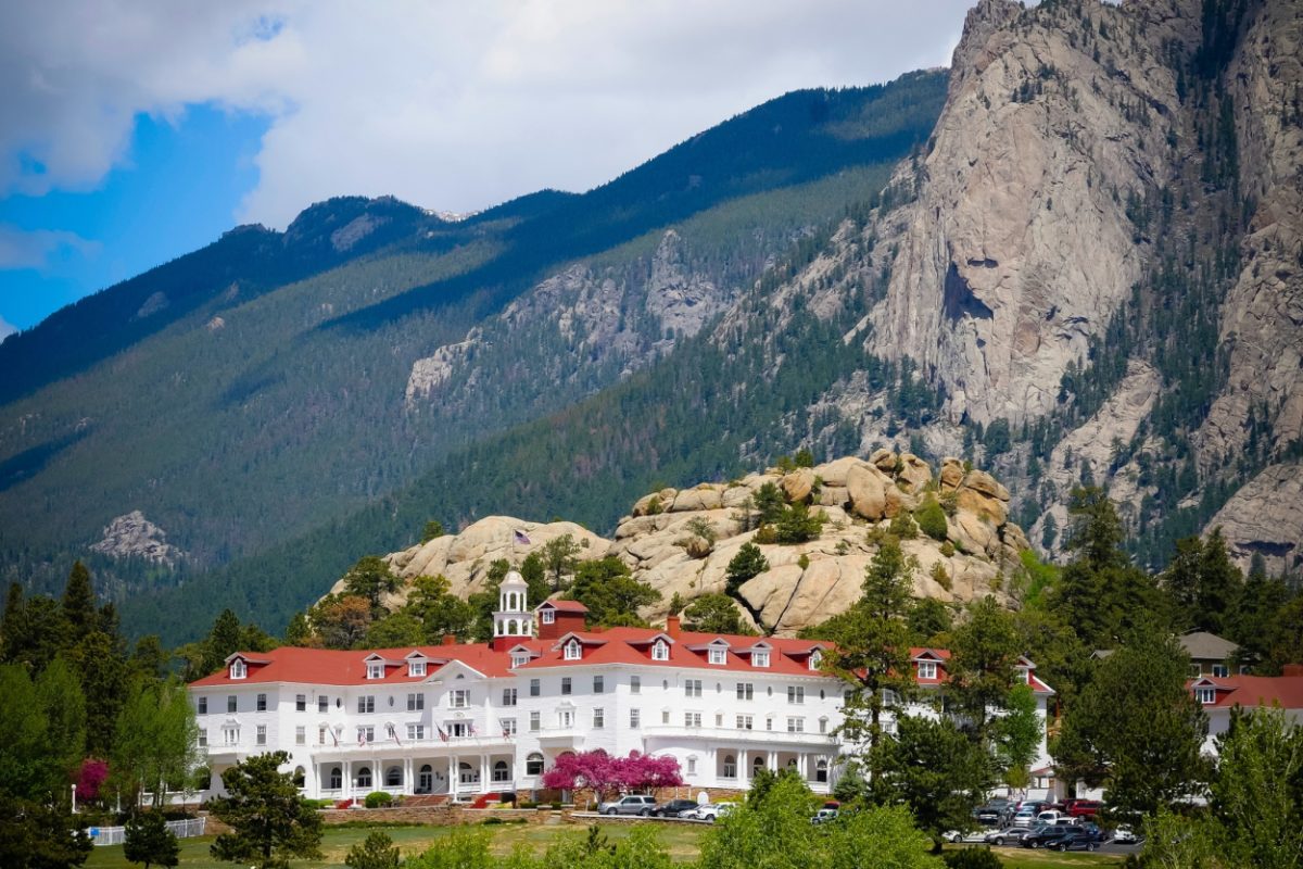 The swimming pool at the Stanley Hotel in Estes Park, Colorado