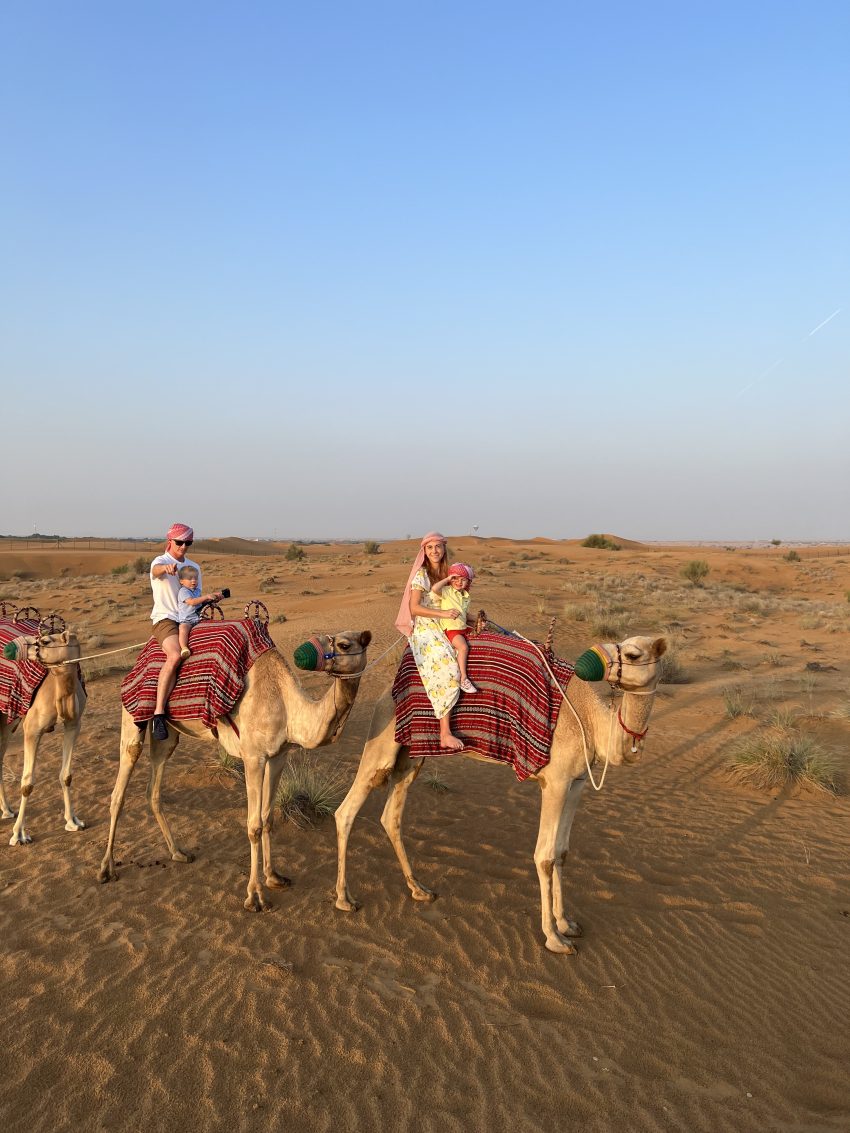 camel ride with kids