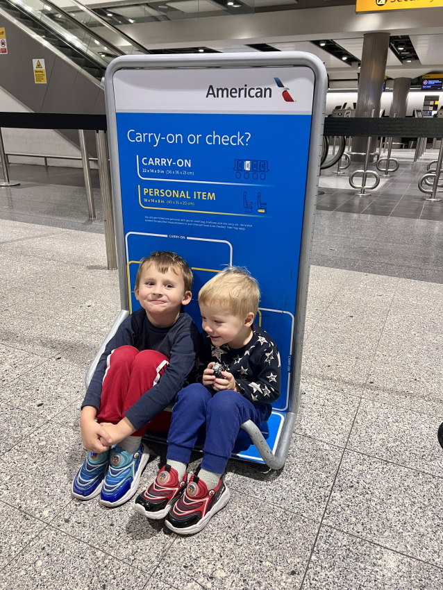 American Airlines with Baby